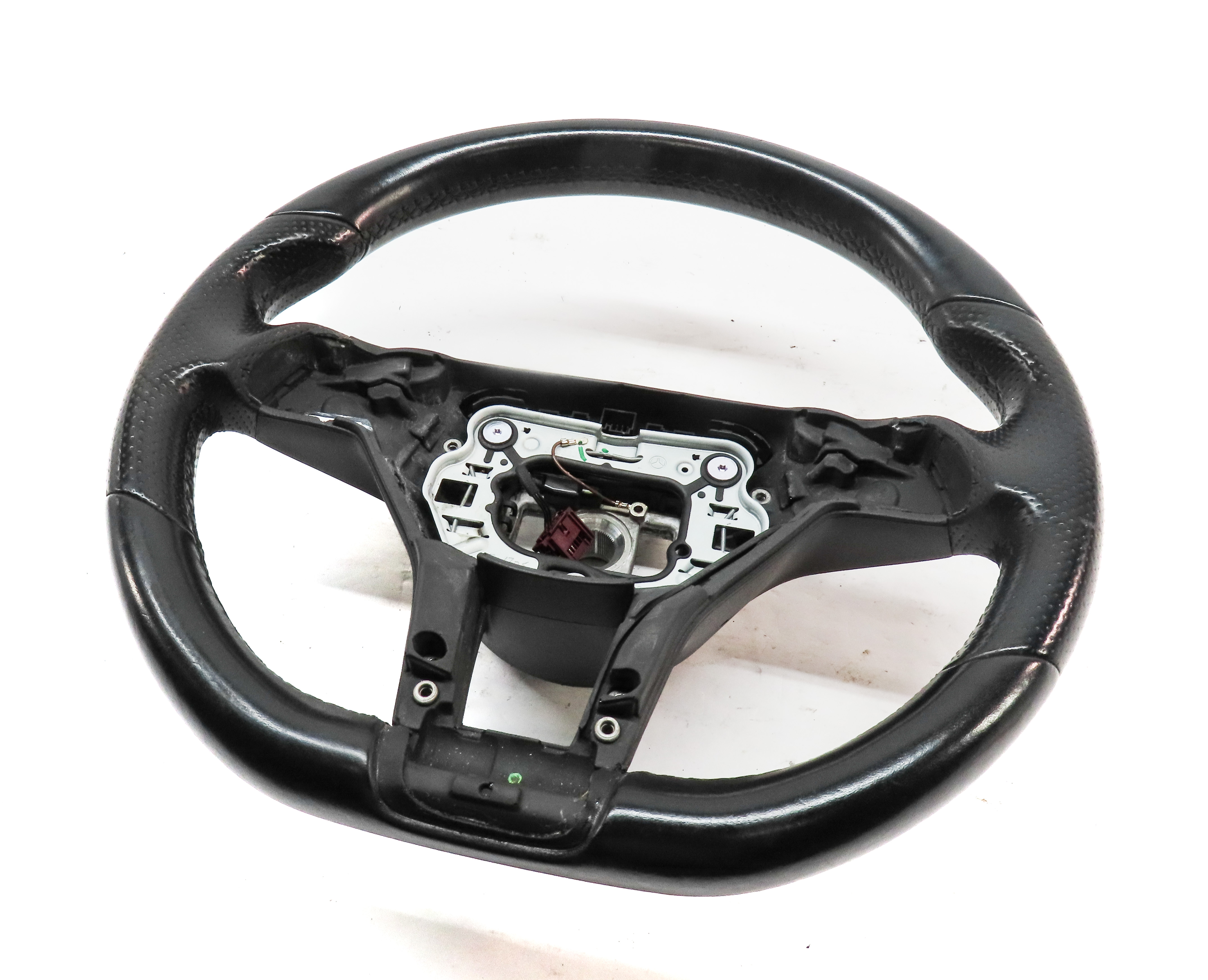 13-14 MERCEDES C-CLASS (W204) 3-SPOKE SPORT STEERING WHEEL w/ SWITCHES (BLACK) — exact item pictured